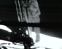 TV Image of Armstrong stepping on the Moon